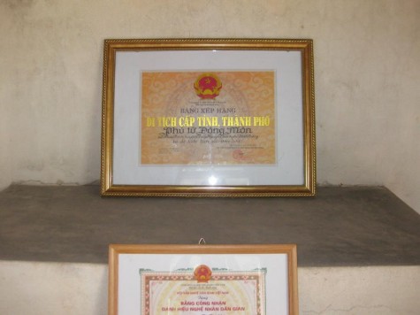Hình 4 Bảng xếp hạng Di tích cấp thành phố đối với Phủ từ Đông Môn Hình 4