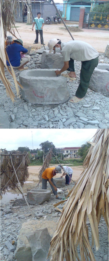 Quá trình chế tác sản phẩm ở làng đá Hải Lựu Một số sản phẩm của làng 3