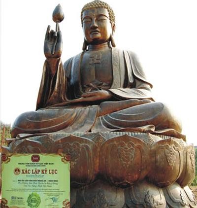 Pho tượng Phật Thích Ca bằng đồng lớn nhất Hồ Thuỷ Tụ nơi vào cõi 6