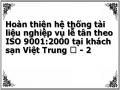 Hoàn thiện hệ thống tài liệu nghiệp vụ lễ tân theo ISO 9001:2000 tại khách sạn Việt Trung ﻿ - 2
