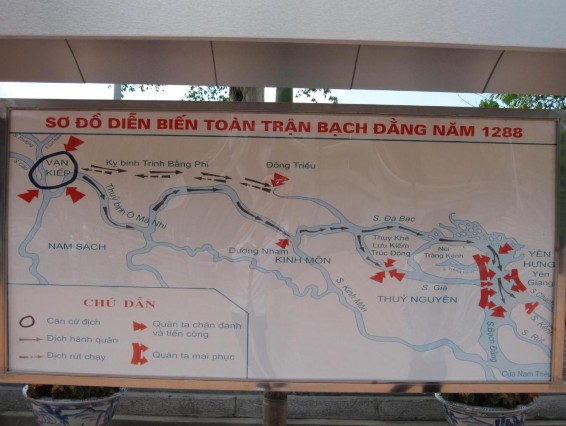 Sơ đồ diễn biến toàn trận Bạch Đằng năm 1288 Đền Vũ Nguyên Ban thờ miếu 4