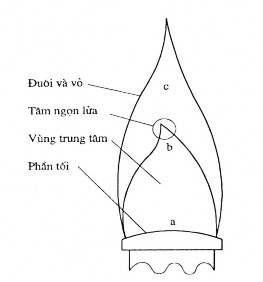 Hình 2 3 Cấu tạo của ngọn lửa đèn khí Ngọn lửa đèn khí gồm 3 phần 1