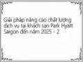 Giải pháp nâng cao chất lượng dịch vụ tại khách sạn Park Hyatt Saigon đến năm 2025 - 2