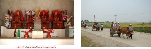 Đền thờ tứ vị hồng nương trên núi Mèo Cào Đi du lịch bằng xe bò Đón khách 5