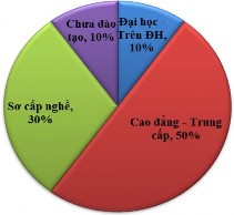 Bảng 2 8 Cơ cấu về trình độ lao động ngành du lịch của TP HCM Đơn vị tính 1