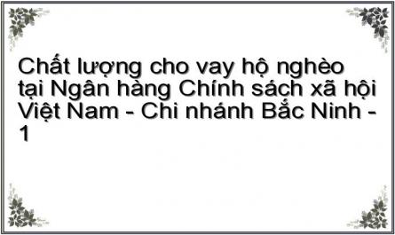 Chất lượng cho vay hộ nghèo tại Ngân hàng Chính sách xã hội Việt Nam - Chi nhánh Bắc Ninh - 1
