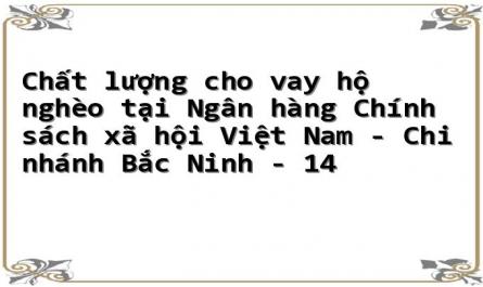 Chất lượng cho vay hộ nghèo tại Ngân hàng Chính sách xã hội Việt Nam - Chi nhánh Bắc Ninh - 14
