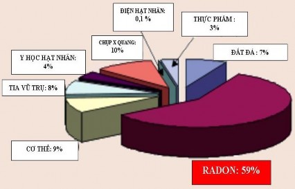 Hình 1 3 Các nguồn và mức liều bức xạ trung bình hàng năm cho con người 1