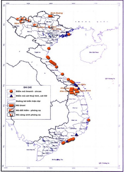 Hình 1 5 Sơ đồ phân đới có triển vọng khoáng sản phóng xạ ở Việt Nam 1