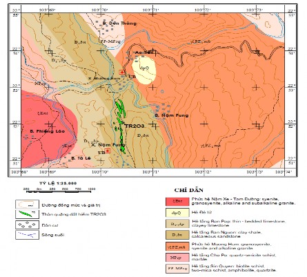 Hình 1 6 Sơ đồ địa chất khu vực mỏ đất hiếm Mường Hum 30 1 6 3 2 Thành 1