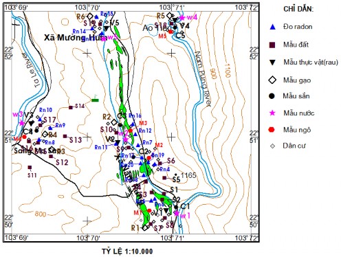Hình 2 4 Sơ đồ vị trí lấy mẫu môi trường tại mỏ đất hiếm Mường Hum 3