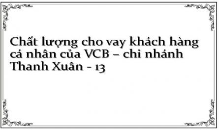 Chất lượng cho vay khách hàng cá nhân của VCB – chi nhánh Thanh Xuân - 13