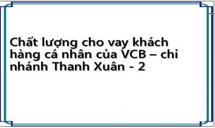 Chất lượng cho vay khách hàng cá nhân của VCB – chi nhánh Thanh Xuân - 2