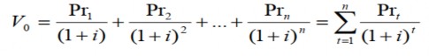 Trong đó V 0 Giá trị doanh nghiệp P rt Lợi nhuận thuần năm thứ t Robicheck 1