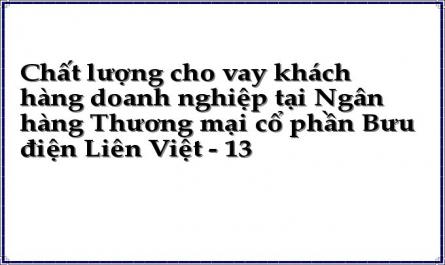 Chất lượng cho vay khách hàng doanh nghiệp tại Ngân hàng Thương mại cổ phần Bưu điện Liên Việt - 13