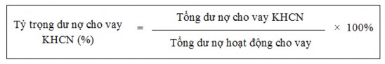 Chỉ tiêu này phản ánh quy mô dư nợ cho vay KHCN trong tổng dư nợ chung của ngân 1