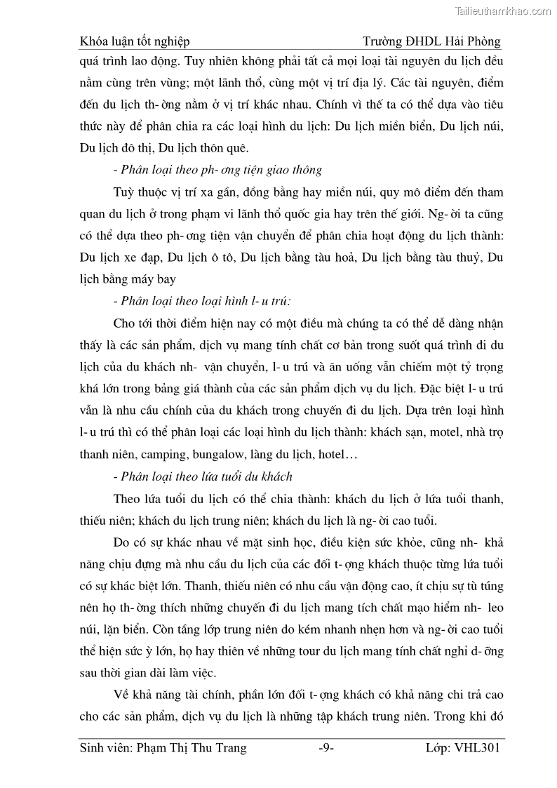 Khóa luận tốt nghiệp Văn hóa du lịch Đề xuất giải pháp khai thác một số sản phẩm làng nghề truyền thống ở Hải Phòng phục vụ phát triển du lịch - 2 Trang 9