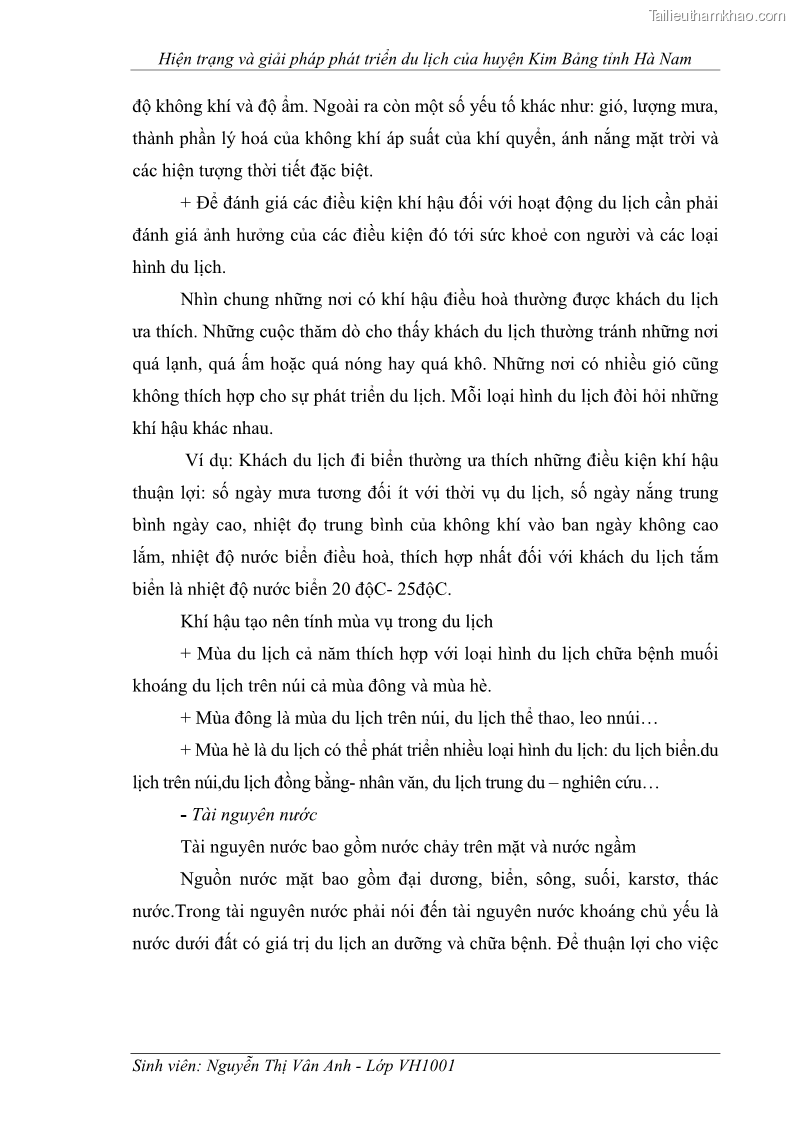 Khóa luận tốt nghiệp Văn hóa du lịch Hiện trạng và giải pháp phát triển du lịch của huyện Kim Bảng tỉnh Hà Nam - 3 Trang 17