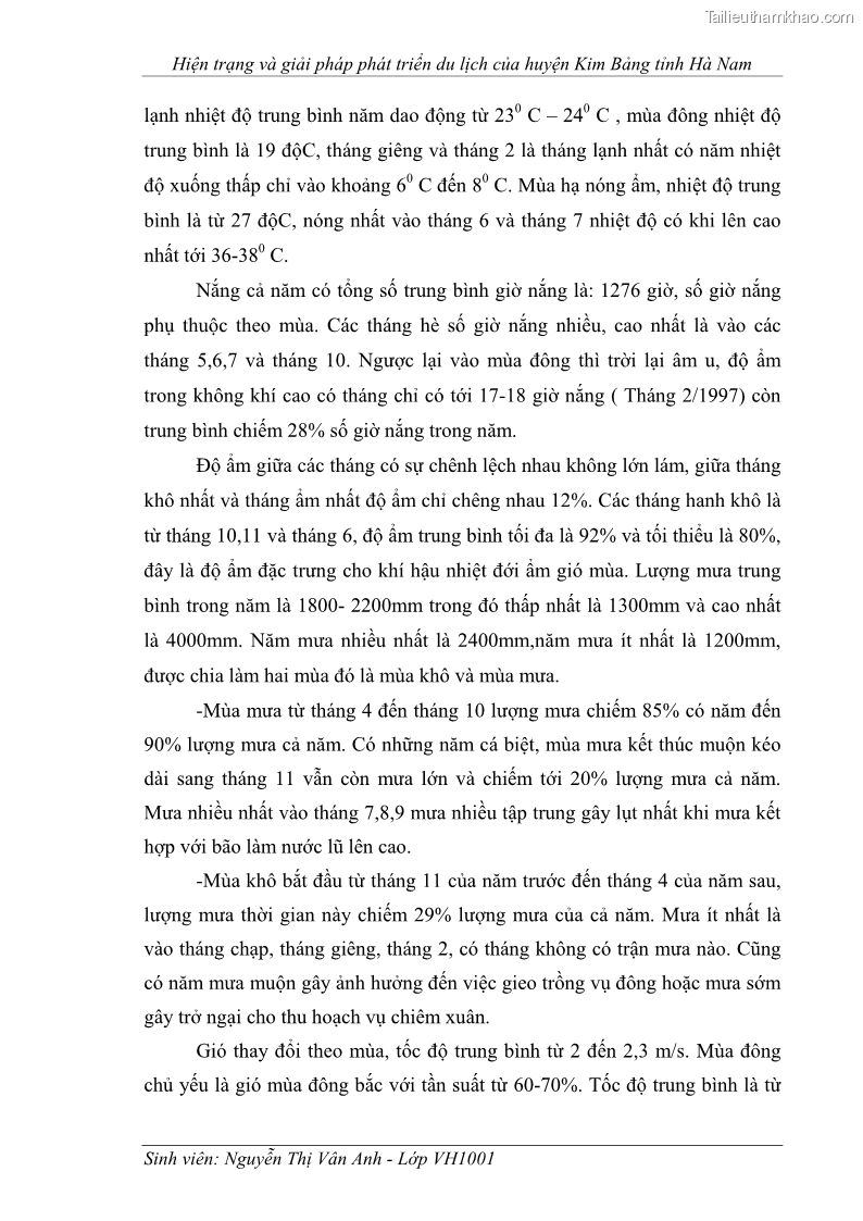 Khóa luận tốt nghiệp Văn hóa du lịch Hiện trạng và giải pháp phát triển du lịch của huyện Kim Bảng tỉnh Hà Nam - 5 Trang 33