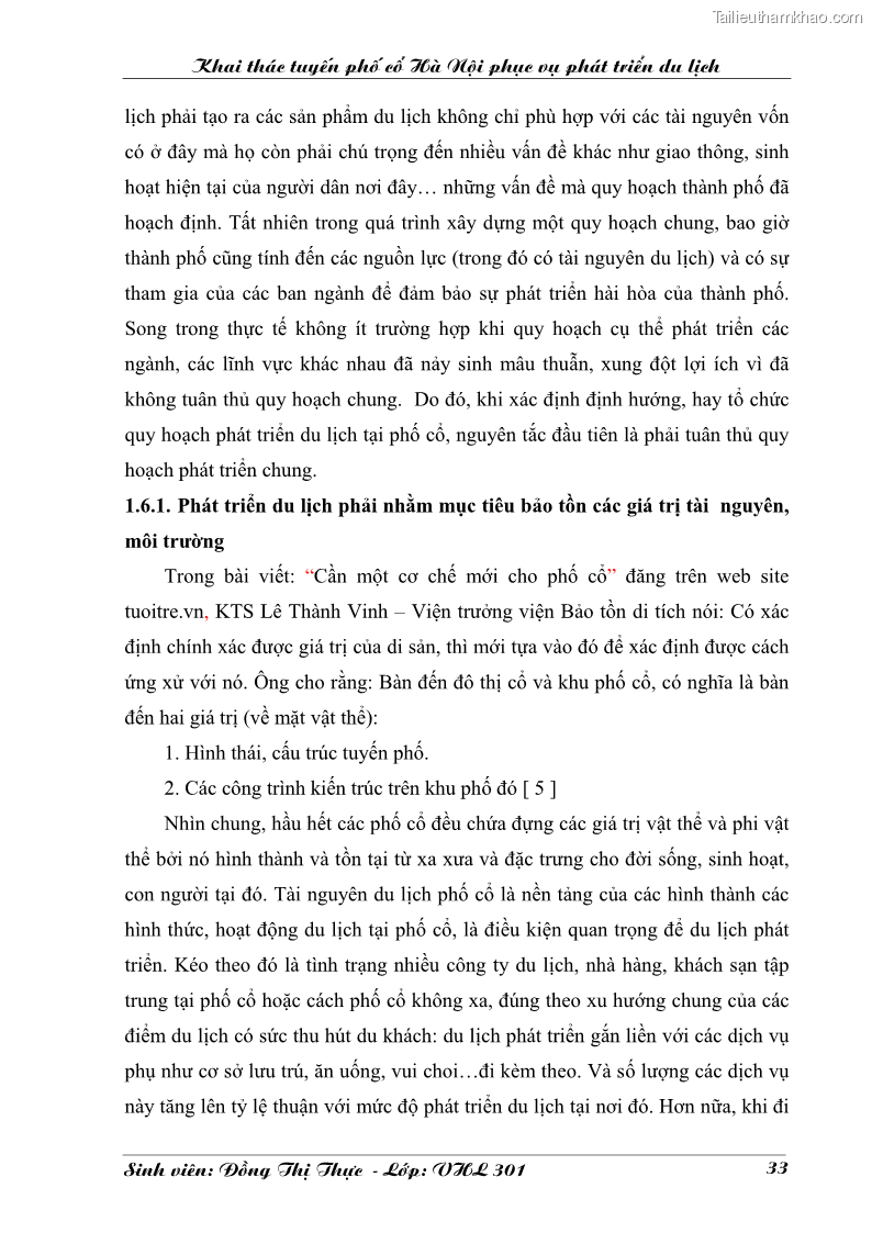 Khóa luận tốt nghiệp Văn hóa du lịch Khai thác tuyến phố cổ Hà Nội phục vụ phát triển du lịch - 5 1