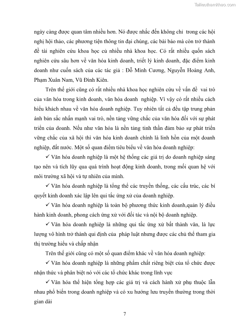 Khóa luận tốt nghiệp Văn hóa du lịch Thực trạng và giải pháp nhằm nâng cao văn hóa doanh nghiệp tại công ty liên doanh làng quốc tế Hướng Dương - 2 Trang 9