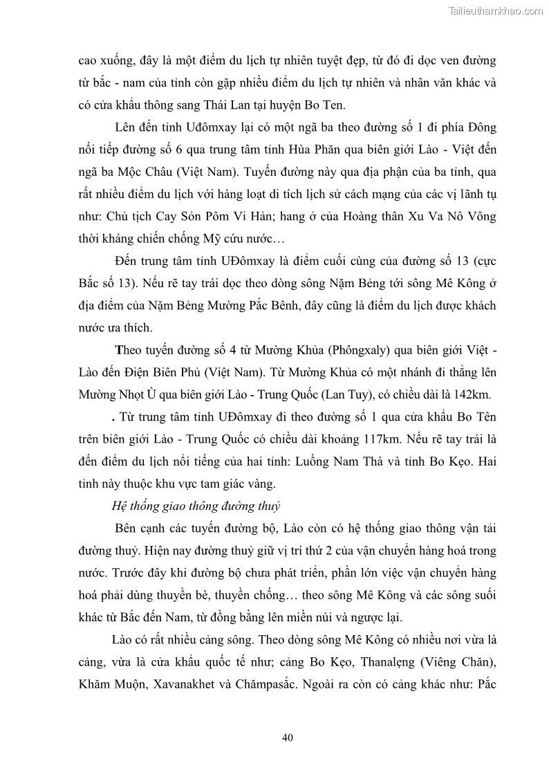 Khóa luận tốt nghiệp Văn hóa du lịch Xây dựng và bán chương trình du lịch đi Lào dành cho thị trường khách Hải Dương của Công ty Cổ phần Du lịch Nữ Hoàng - 6 Trang 1
