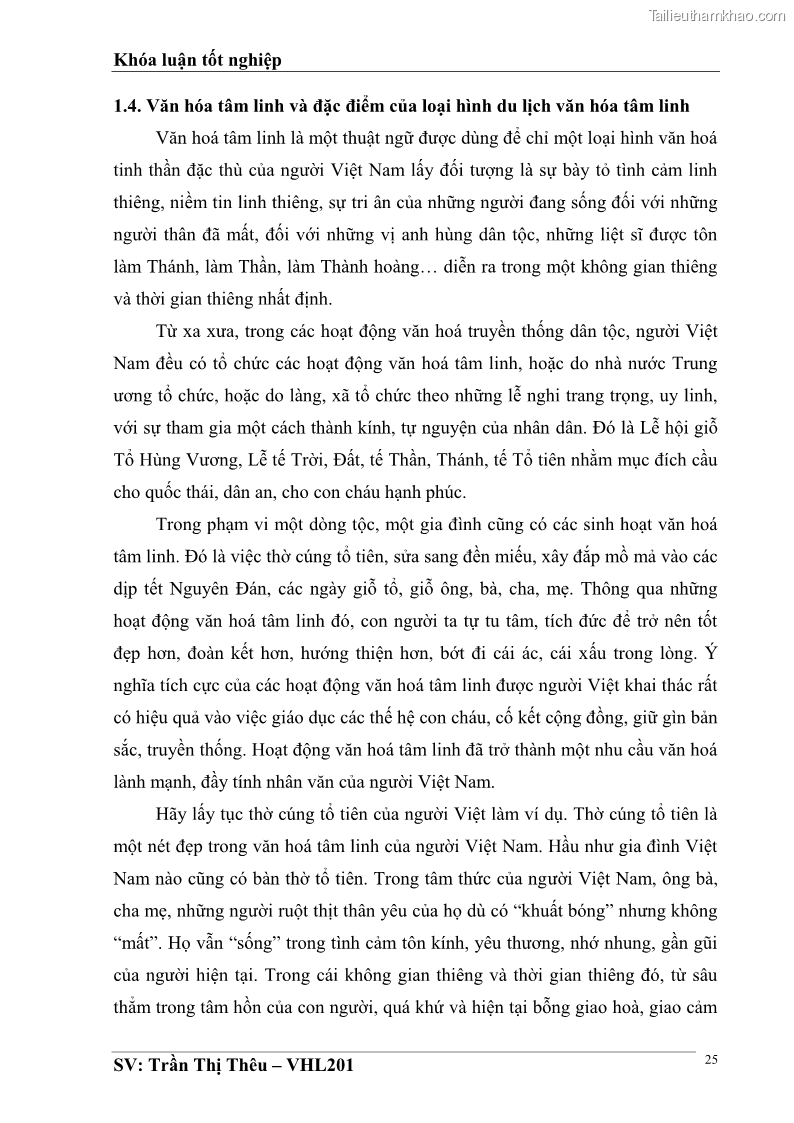 Khóa luận tốt nghiệp Văn hóa du lịch Nghiên cứu tôn giáo ở đồng bằng Bắc Bộ những đề xuất nhằm gắn văn hóa tôn giáo với văn hóa du lịch - 4 Trang 25