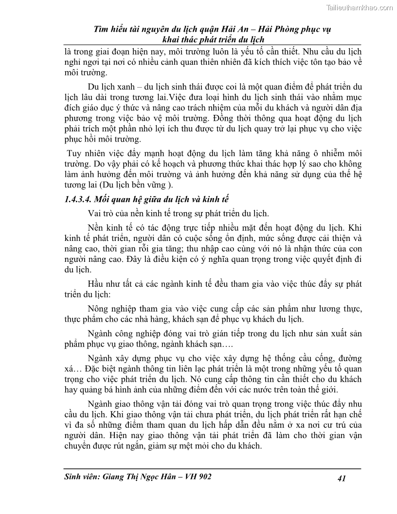 Khóa luận tốt nghiệp Văn hóa du lịch Tìm hiểu tài nguyên du lịch quận Hải An – Hải Phòng phục vụ khai thác phát triển du lịch - 6 Trang 41
