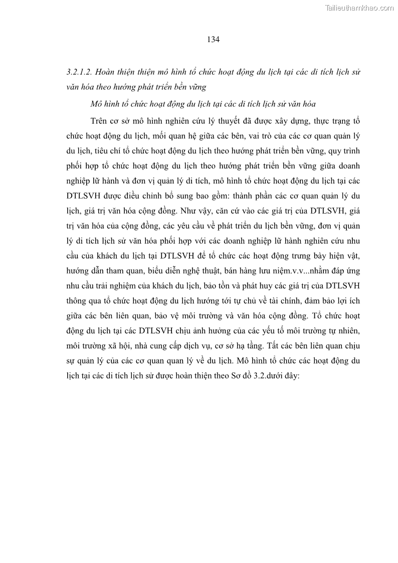 Luận án tiến sĩ kinh tế Tổ chức các hoạt động du lịch tại một số di tích lịch sử văn hóa quốc gia của Hà Nội theo hướng phát triển bền vững - 19 Trang 145