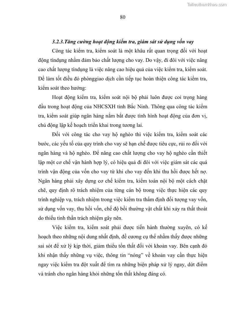 Luận văn Thạc sĩ Kinh tế Chất lượng cho vay hộ nghèo tại Ngân hàng Chính sách xã hội Việt Nam - Chi nhánh Bắc Ninh - 12 Trang 89