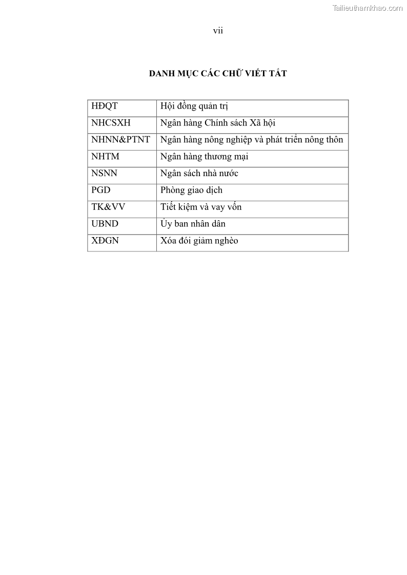 Luận văn Thạc sĩ Kinh tế Chất lượng cho vay hộ nghèo tại Ngân hàng Chính sách xã hội Việt Nam - Chi nhánh Bắc Ninh - 2 Trang 9