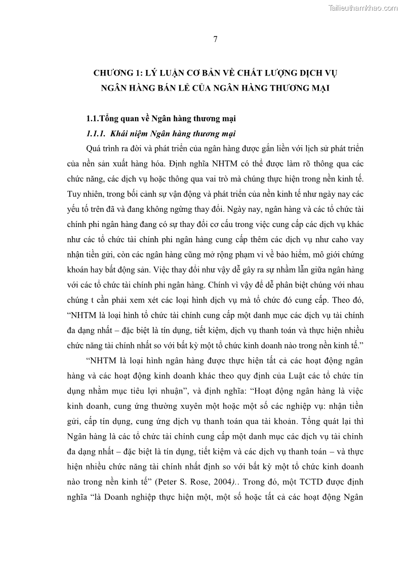 Luận văn Thạc sĩ Kinh tế Chất lượng dịch vụ ngân hàng bán lẻ tại Ngân hàng Thương mại cổ phần Công thương Việt Nam- Chi nhánh Khu công nghiệp Quế Võ - 3 Trang 17