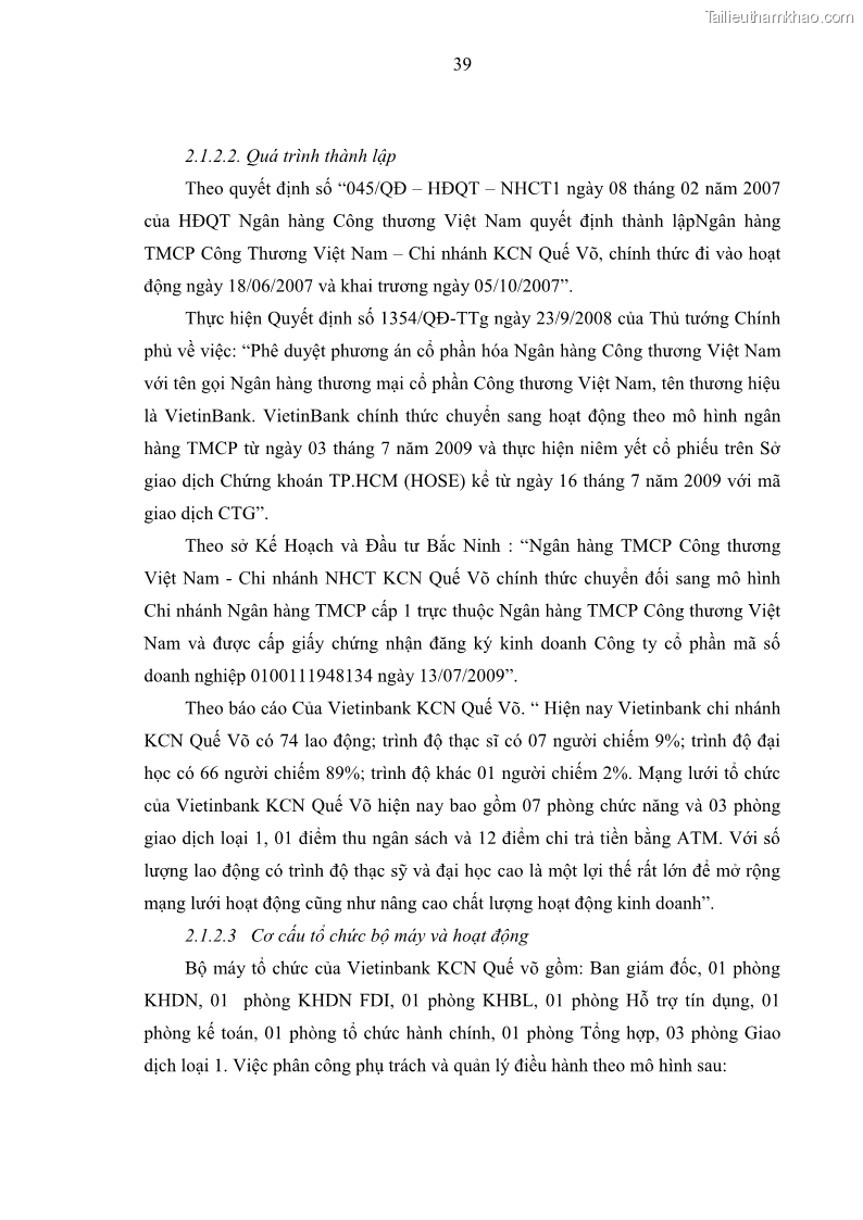 Luận văn Thạc sĩ Kinh tế Chất lượng dịch vụ ngân hàng bán lẻ tại Ngân hàng Thương mại cổ phần Công thương Việt Nam- Chi nhánh Khu công nghiệp Quế Võ - 7 Trang 49