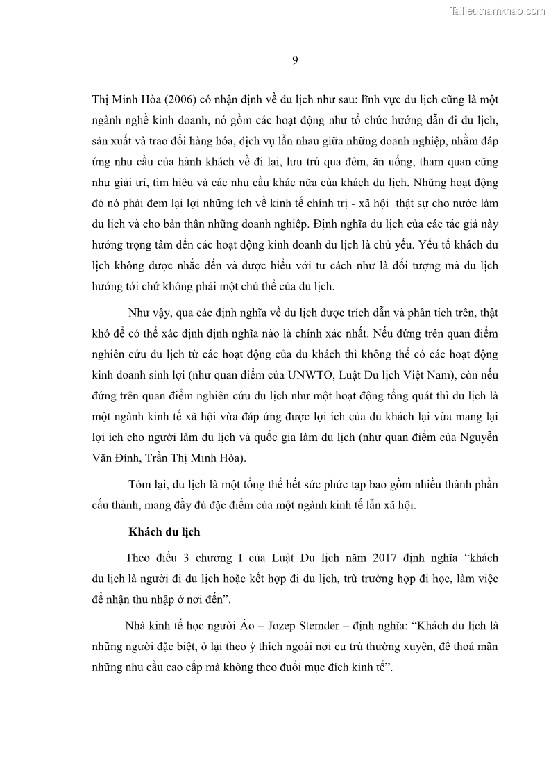 Luận văn Thạc sĩ Kinh tế Một số nhân tố tác động đến sự hài lòng của du khách đối với dịch vụ du lịch tại Khu du lịch núi Bà Đen tỉnh Tây Ninh - 3 Trang 17