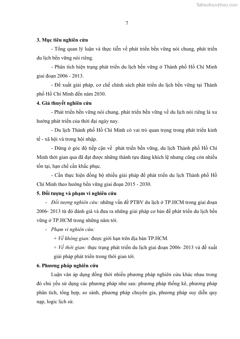 Luận văn Thạc sĩ Kinh tế Phát triển du lịch thành phố Hồ Chí Minh theo hướng bền vững – hiện trạng và giải pháp đến năm 2030 - 3 Trang 17