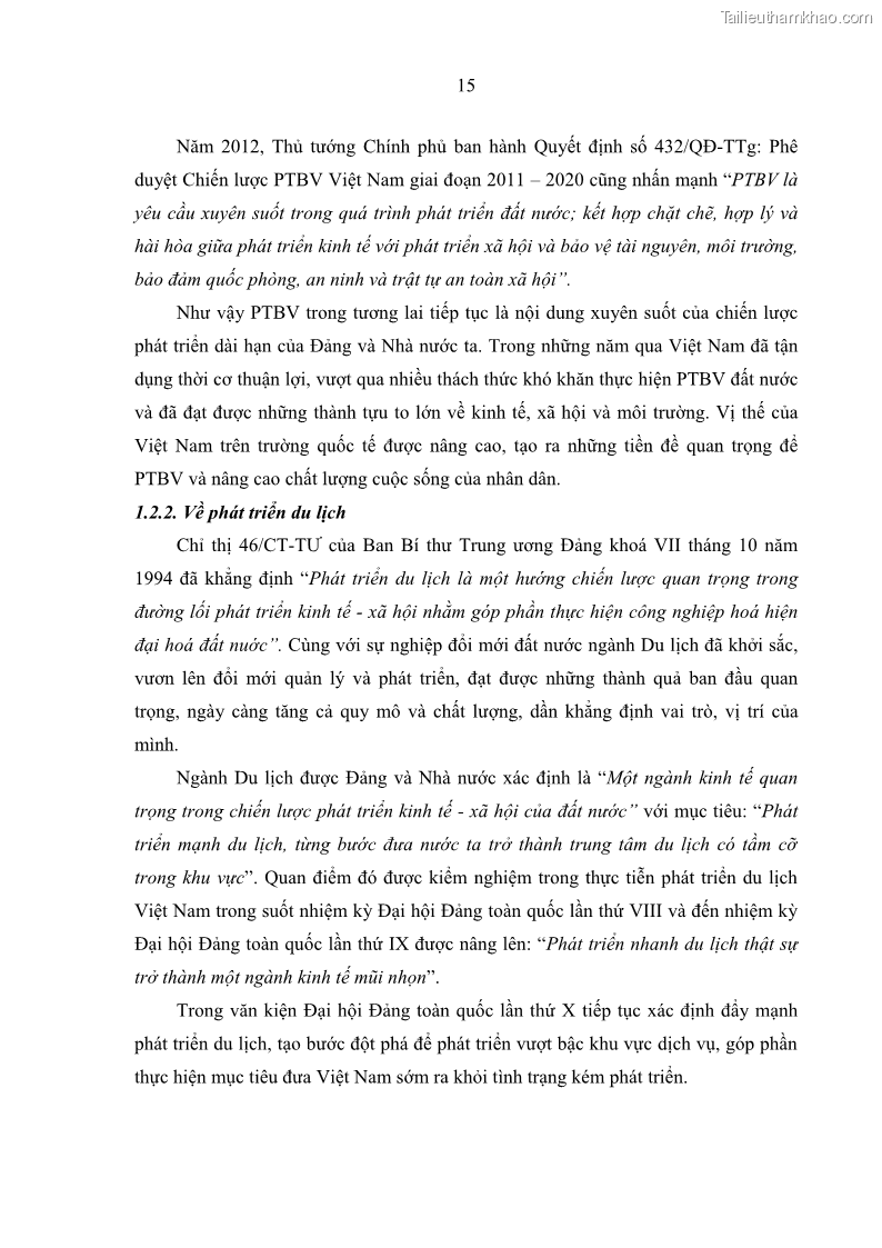 Luận văn Thạc sĩ Kinh tế Phát triển du lịch thành phố Hồ Chí Minh theo hướng bền vững – hiện trạng và giải pháp đến năm 2030 - 4 Trang 25