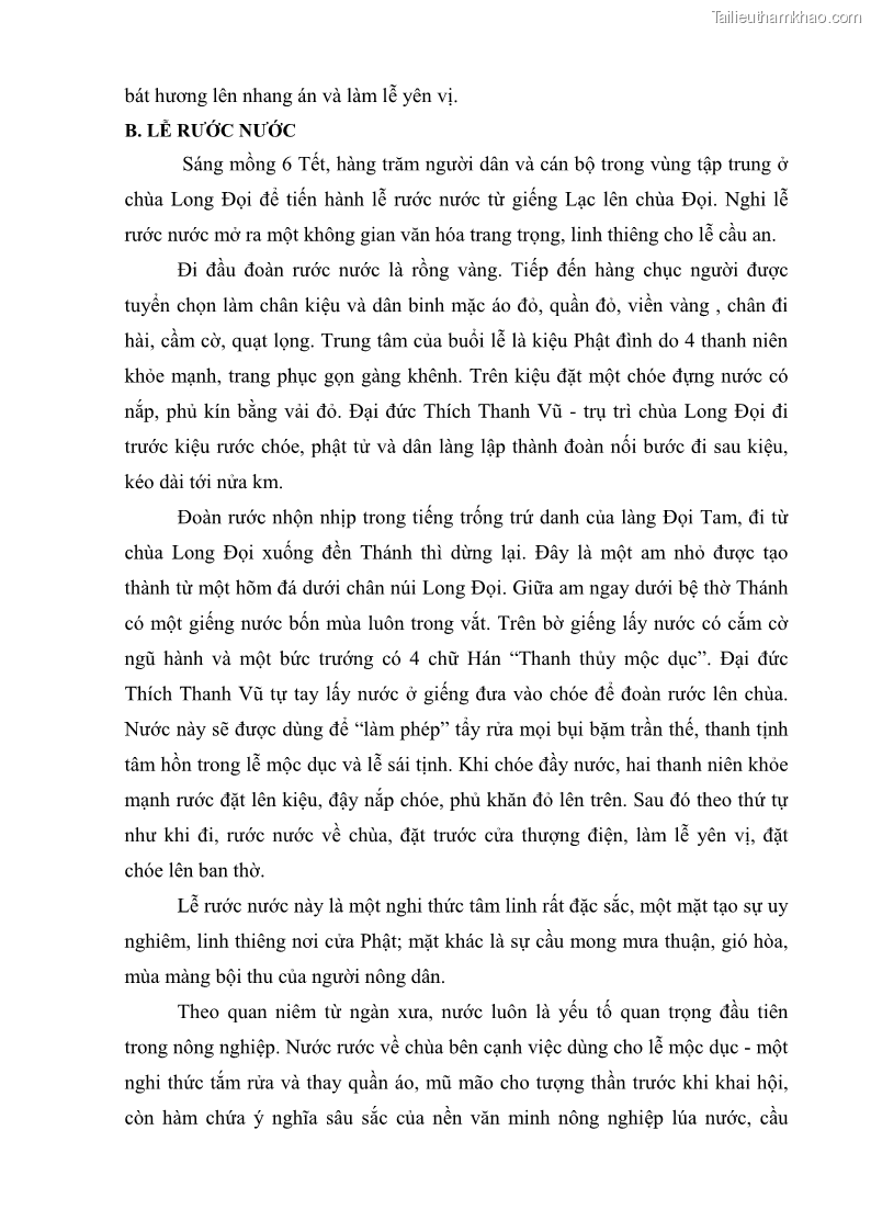 Khóa luận tốt nghiệp Văn hóa du lịch Nghi lễ cày Tịch điền Đọi Sơn huyện Duy Tiên tỉnh Hà Nam với phát triển du lịch - 6 Trang 41