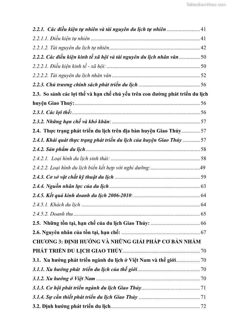 Khóa luận tốt nghiệp Văn hóa du lịch Nghiên cứu những điều kiện phát triển du lịch huyện Giao Thủy, tỉnh Nam Định - 2 Trang 9