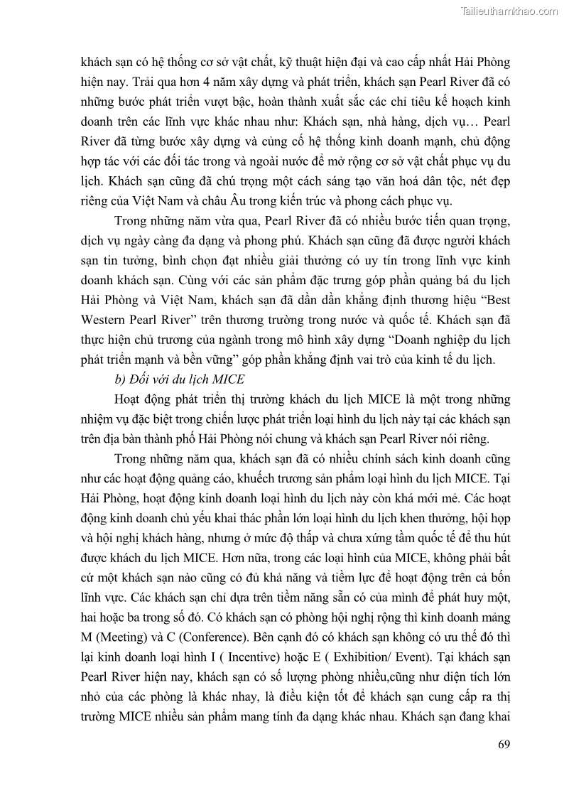 Khóa luận tốt nghiệp Văn hóa du lịch Tìm hiểu hoạt động kinh doanh loại hình du lịch MICE tại Pearl River - 10 Trang 73