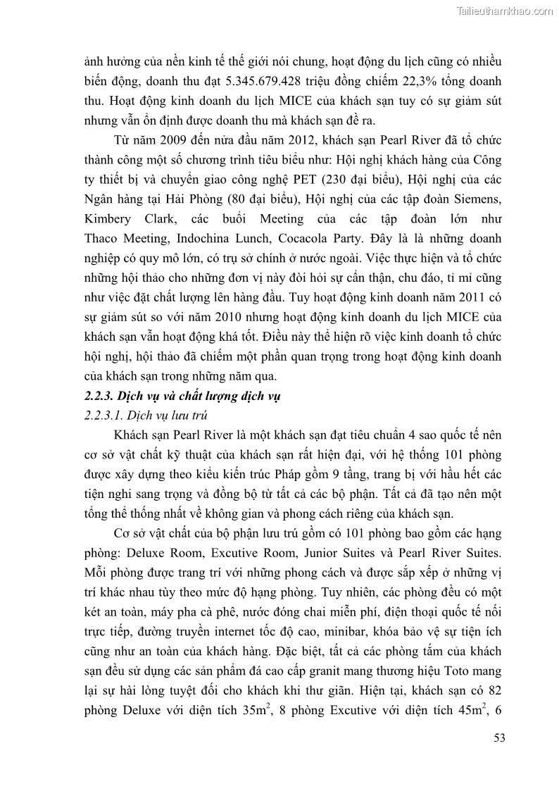 Khóa luận tốt nghiệp Văn hóa du lịch Tìm hiểu hoạt động kinh doanh loại hình du lịch MICE tại Pearl River - 8 Trang 57