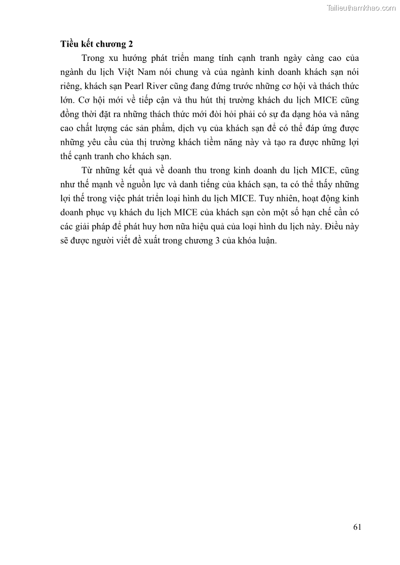 Khóa luận tốt nghiệp Văn hóa du lịch Tìm hiểu hoạt động kinh doanh loại hình du lịch MICE tại Pearl River - 9 Trang 65