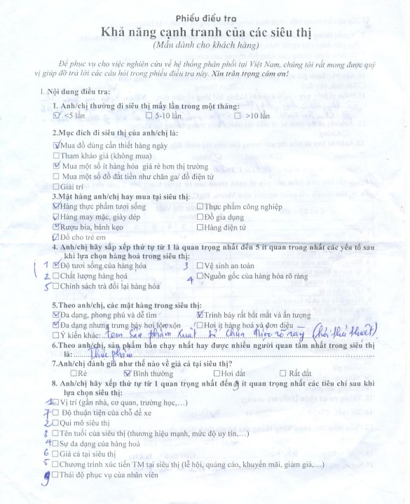 Phụ Lục 1C Mẫu phiếu điều tra dành cho khách hàng mặt 2 Phụ Lục 1D Mẫu 1