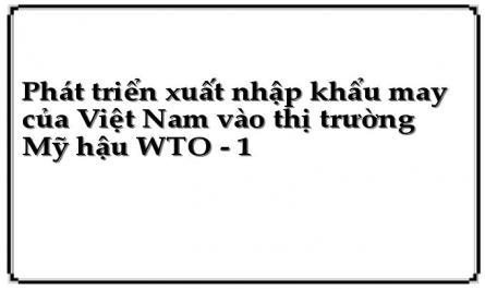 Phát triển xuất nhập khẩu may của Việt Nam vào thị trường Mỹ hậu WTO - 1