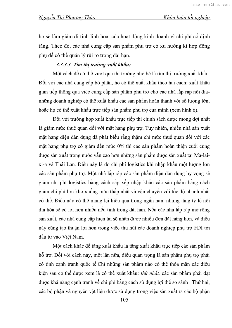 Khóa luận tốt nghiệp Phát triển công nghiệp phụ trợ nhằm tăng cường thu hút đầu tư trực tiếp nước ngoài vào Việt Nam - 14 Trang 105