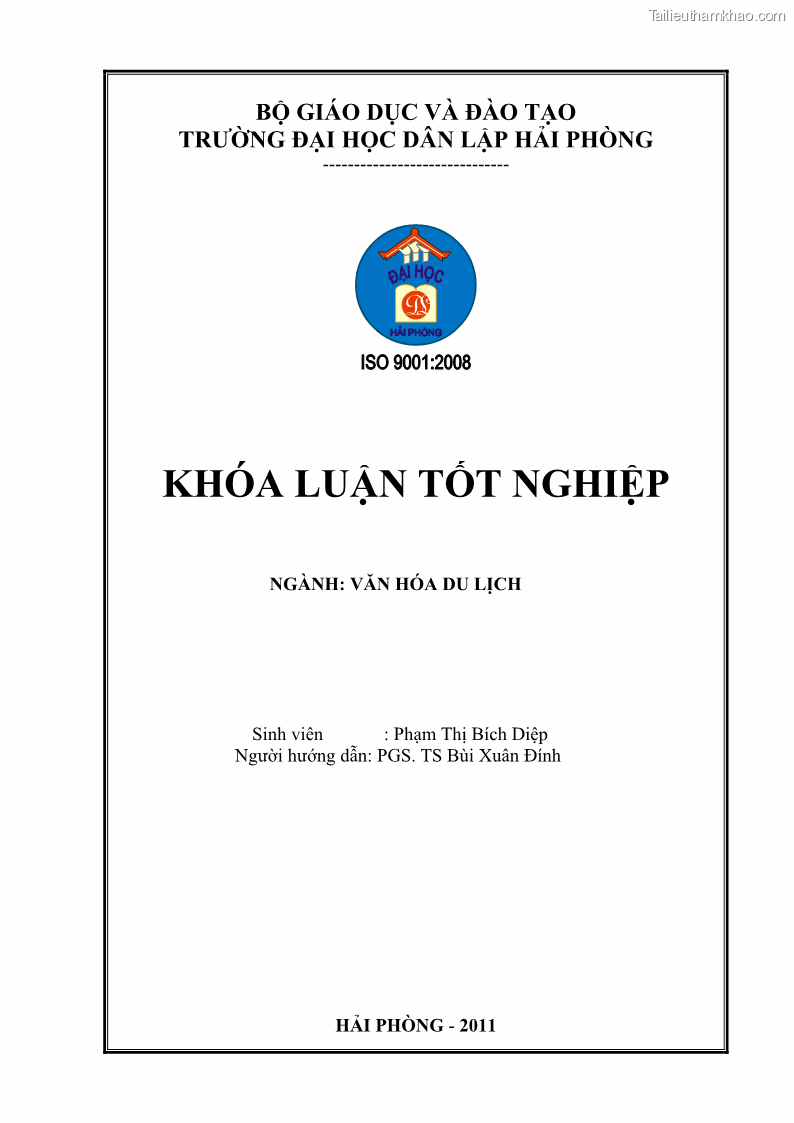 Khóa luận tốt nghiệp Văn hóa du lịch Khai thác các giá trị lịch sử - văn hóa của làng Cổ Loa, huyện Đông Anh, thành phố Hà Nội phục vụ phát triển du lịch - 1 Trang 1
