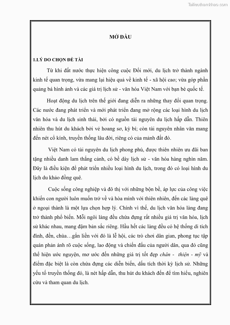 Khóa luận tốt nghiệp Văn hóa du lịch Khai thác các giá trị lịch sử - văn hóa của làng Cổ Loa, huyện Đông Anh, thành phố Hà Nội phục vụ phát triển du lịch - 2 Trang 9