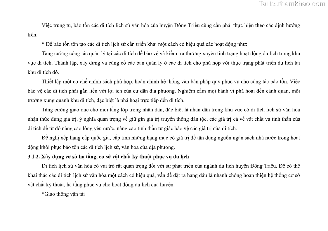 Khóa luận tốt nghiệp Văn hóa du lịch Tìm hiểu các di tích lịch sử văn hoá ở huyện Đông Triều – Quảng Ninh phục vụ cho phát triển du lịch - 10 Trang 73