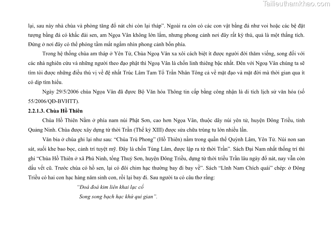 Khóa luận tốt nghiệp Văn hóa du lịch Tìm hiểu các di tích lịch sử văn hoá ở huyện Đông Triều – Quảng Ninh phục vụ cho phát triển du lịch - 5 Trang 33