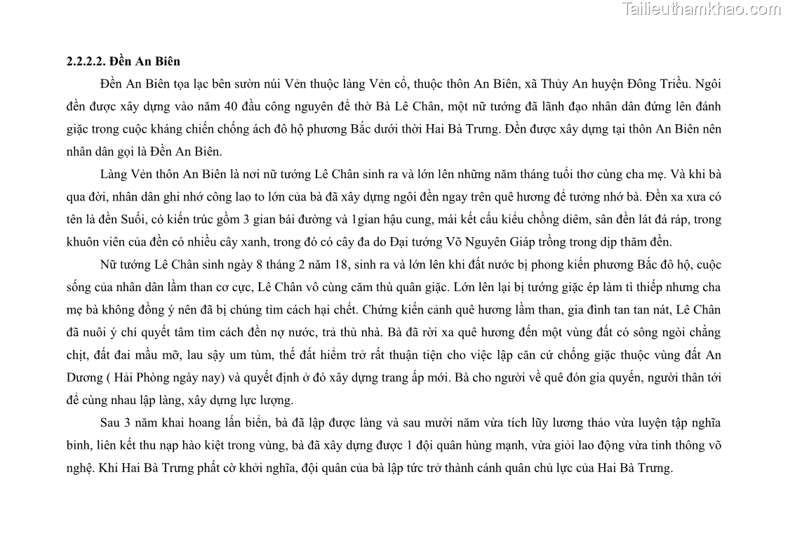 Khóa luận tốt nghiệp Văn hóa du lịch Tìm hiểu các di tích lịch sử văn hoá ở huyện Đông Triều – Quảng Ninh phục vụ cho phát triển du lịch - 7 Trang 49