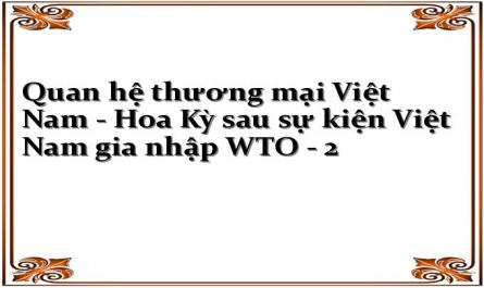 Quan hệ thương mại Việt Nam - Hoa Kỳ sau sự kiện Việt Nam gia nhập WTO - 2